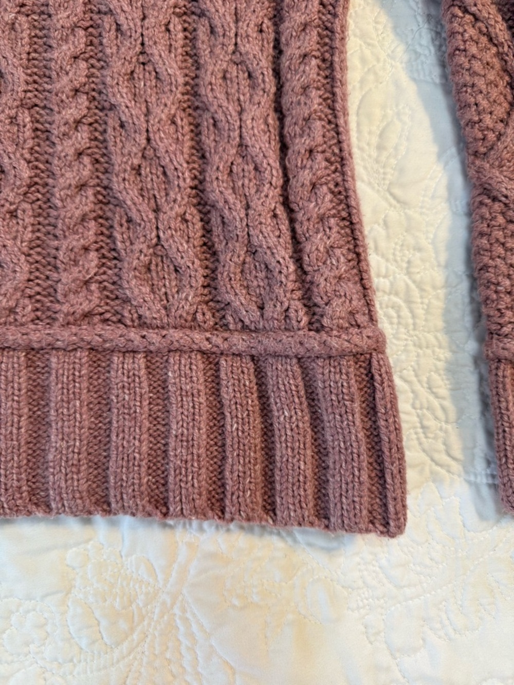 Lucky Brand Crew Neck Cable Knit Sweater in Dusty Rose - Picture 4 of 4